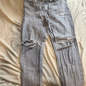 Zara Gray Ripped Jeans size 8